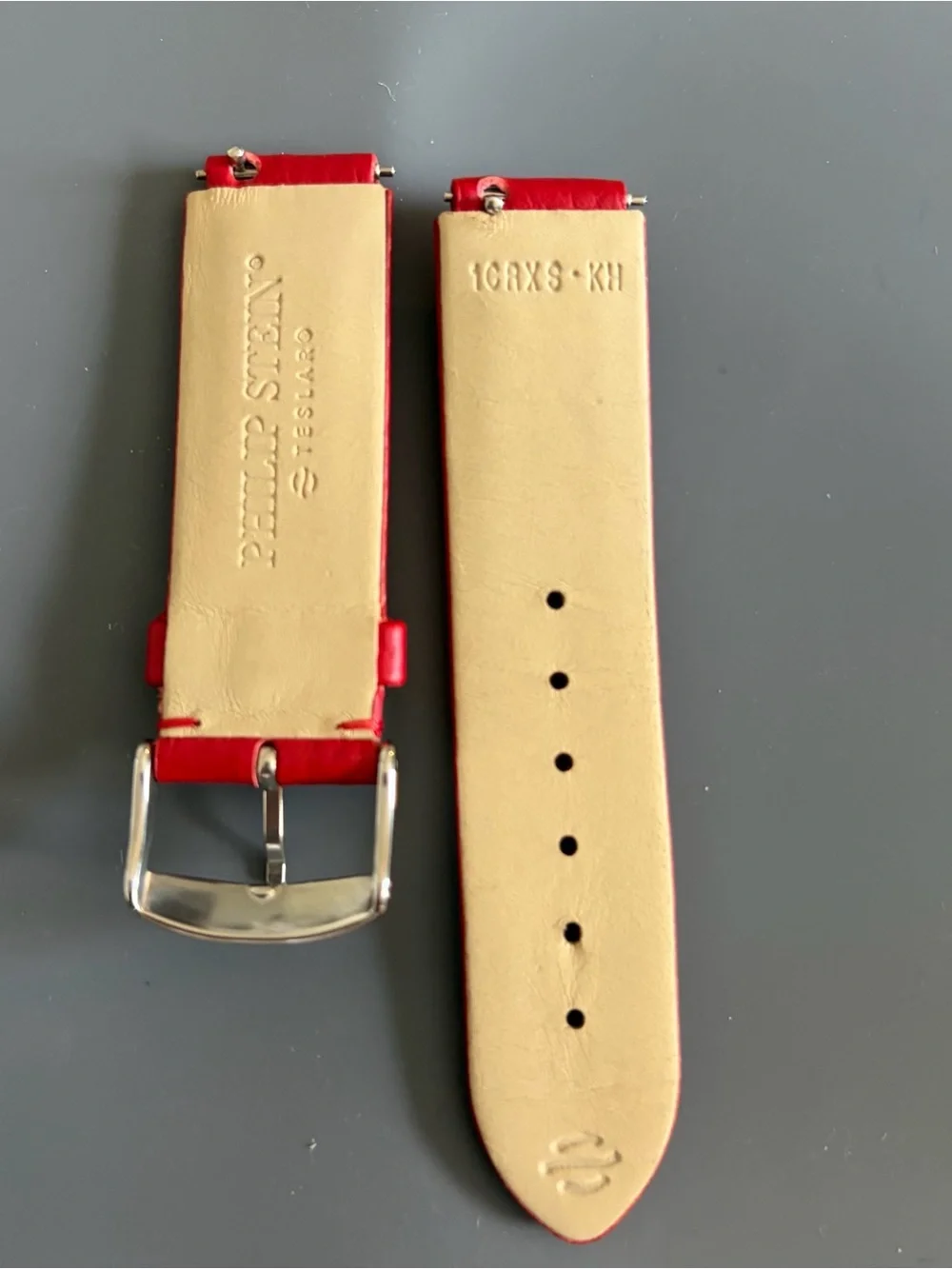 Philip Stein 18mm Red Genuine Leather Watch Band Strap Quick Release